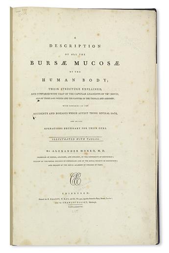 MONRO, ALEXANDER. A Description of All the Bursae Mucosae of the Human Body.  1788